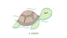 Charger l&#39;image dans la galerie, Turtle embroidery designs - Ocean animals embroidery design machine embroidery pattern - Sleeping Turtle embroidery - delicate sea animal
