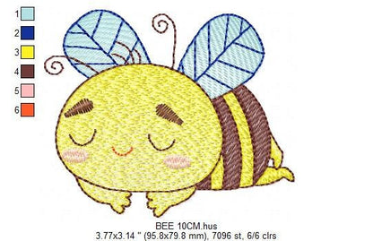 Bee embroidery design - Sleeping Bees embroidery designs machine embroidery pattern - Honey bee embroidery file - Save the bees download pes Marcia Embroidery
