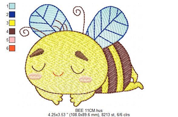 Bee embroidery design - Sleeping Bees embroidery designs machine embroidery pattern - Honey bee embroidery file - Save the bees download pes Marcia Embroidery