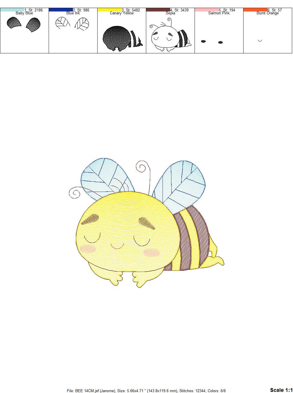 Bee embroidery design - Sleeping Bees embroidery designs machine embroidery pattern - Honey bee embroidery file - Save the bees download pes Marcia Embroidery
