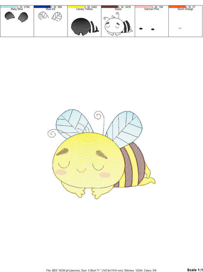 Bee embroidery design - Sleeping Bees embroidery designs machine embroidery pattern - Honey bee embroidery file - Save the bees download pes Marcia Embroidery