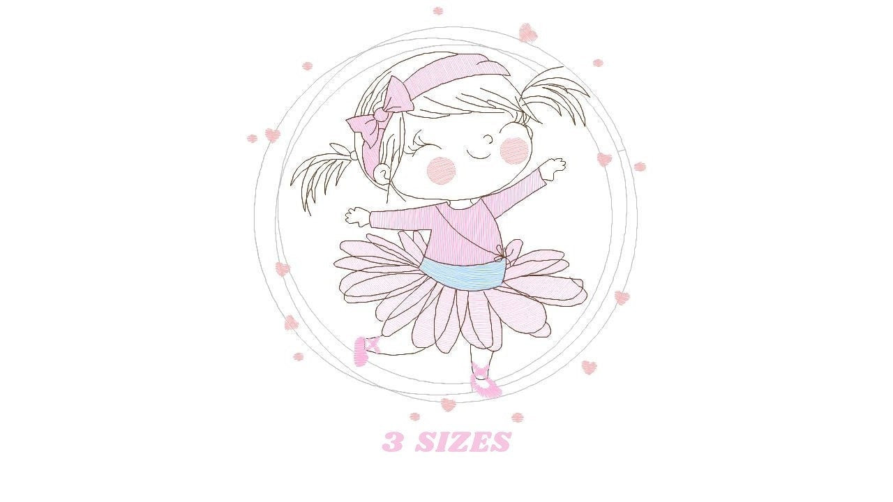 Ballerina embroidery designs - Ballet embroidery design machine embroidery pattern - instant download - Baby girl embroidery digital file