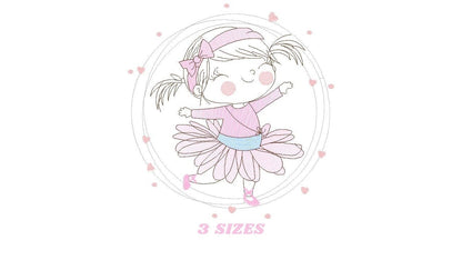 Ballerina embroidery designs - Ballet embroidery design machine embroidery pattern - instant download - Baby girl embroidery digital file