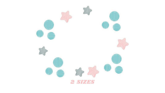 Monogram Frame embroidery designs - Stars frame embroidery design machine embroidery pattern - Mermaid frame embroidery download pes jef hus