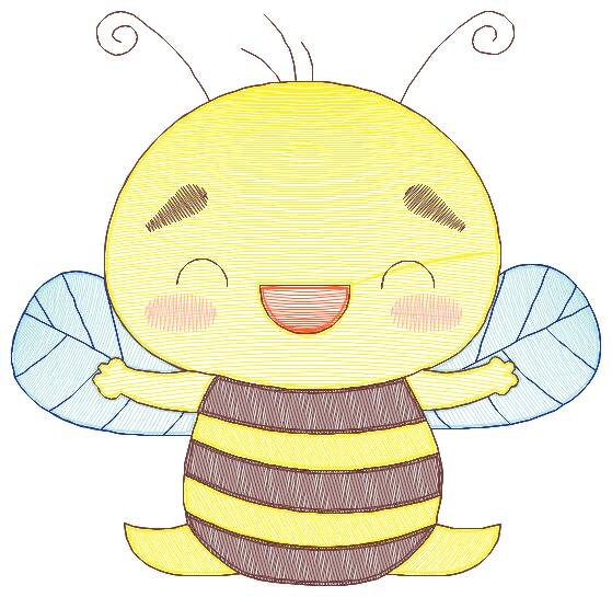 Bee embroidery design - Bee Happy embroidery designs machine embroidery pattern - baby girl embroidery file - honey bee design  pes jef hus Marcia Embroidery