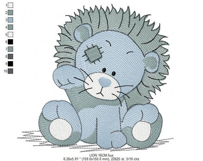 Patched Lion embroidery designs - Safari embroidery design machine embroidery pattern - Baby boy embroidery file - Lion embroidery download