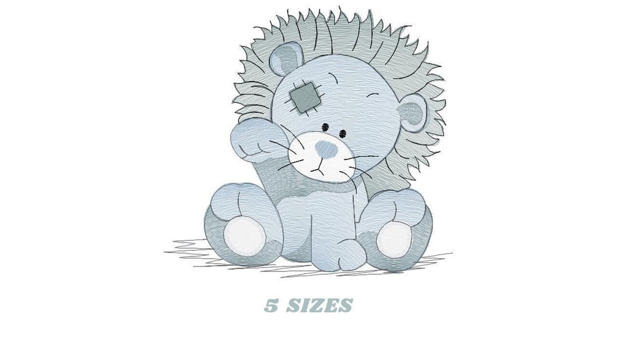 Patched Lion embroidery designs - Safari embroidery design machine embroidery pattern - Baby boy embroidery file - Lion embroidery download