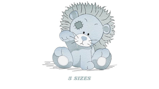 Patched Lion embroidery designs - Safari embroidery design machine embroidery pattern - Baby boy embroidery file - Lion embroidery download