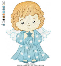 Charger l&#39;image dans la galerie, Angel embroidery designs - Baby girl embroidery design machine embroidery pattern - Girl with wings embroidery file - instant download pes
