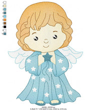 Laden Sie das Bild in den Galerie-Viewer, Angel embroidery designs - Baby girl embroidery design machine embroidery pattern - Girl with wings embroidery file - instant download pes
