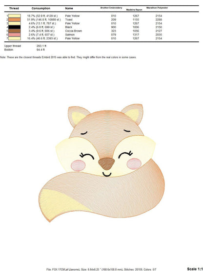 Red Fox embroidery designs - Woodland animals embroidery design machine embroidery pattern - baby girl embroidery file - instant download Marcia Embroidery