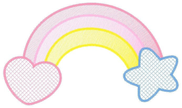 Rainbow embroidery design - Sky embroidery designs machine embroidery pattern - Baby girls embroidery file - rainbow rippled star heart - Marcia Embroidery