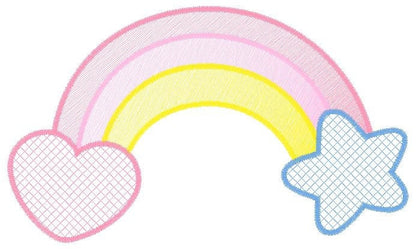 Rainbow embroidery design - Sky embroidery designs machine embroidery pattern - Baby girls embroidery file - rainbow rippled star heart - Marcia Embroidery