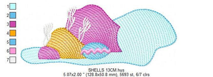 Coral embroidery designs - Deep sea shells embroidery design machine embroidery pattern - Children embroidery file - embroidery download pes Marcia Embroidery