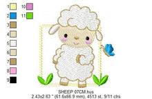 Charger l&#39;image dans la galerie, Sheep embroidery design - Lamb embroidery designs machine embroidery pattern - Baby boy embroidery file - Animal quilt embroidery download
