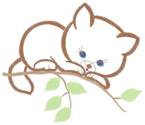 Cat embroidery design - Baby Girl machine embroidery pattern - Kitty applique design - Instant digital download pes jef dst hus vp3 xxx