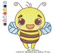 Load image into Gallery viewer, Bee embroidery design - Bees embroidery designs machine embroidery pattern - baby girl embroidery file - honey bee applique design newborn
