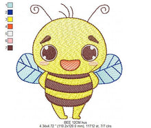 Cargar imagen en el visor de la galería, Bee embroidery design - Bees embroidery designs machine embroidery pattern - baby girl embroidery file - honey bee applique design newborn
