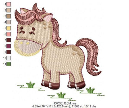 Horse embroidery design - Farm animals embroidery designs machine embroidery pattern - Horse ranch embroiery file - instant download pes