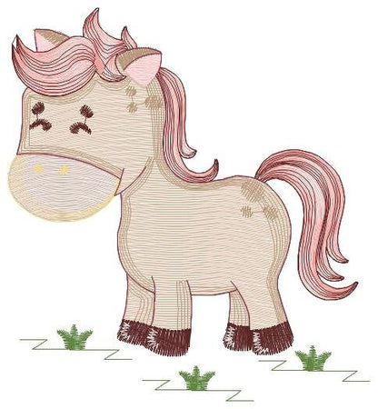 Horse embroidery design - Farm animals embroidery designs machine embroidery pattern - Horse ranch embroiery file - instant download pes