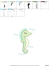 Load image into Gallery viewer, Seahorse embroidery design - Sea Animal embroidery designs machine embroidery pattern - Seahorse sleeping embroidery file - instant download
