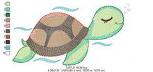 Charger l&#39;image dans la galerie, Turtle embroidery designs - Ocean animals embroidery design machine embroidery pattern - Sleeping Turtle embroidery - delicate sea animal
