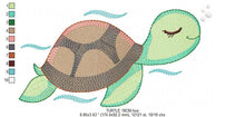 Load image into Gallery viewer, Turtle embroidery designs - Ocean animals embroidery design machine embroidery pattern - Sleeping Turtle embroidery - delicate sea animal
