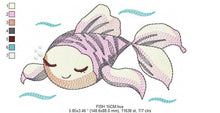 Carica l&#39;immagine nel visualizzatore di Gallery, Fish embroidery designs - Ocean animals embroidery design machine embroidery pattern - Sleeping fish embroidery file - Delicate sea animals
