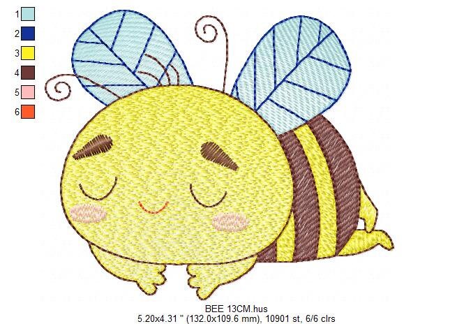 Bee embroidery design - Sleeping Bees embroidery designs machine embroidery pattern - Honey bee embroidery file - Save the bees download pes Marcia Embroidery