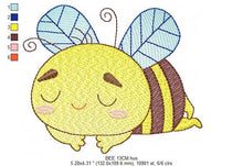 Load image into Gallery viewer, Bee embroidery design - Sleeping Bees embroidery designs machine embroidery pattern - Honey bee embroidery file - Save the bees download pes
