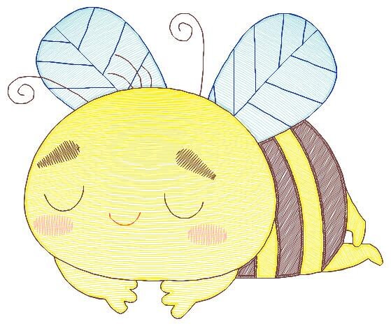 Bee embroidery design - Sleeping Bees embroidery designs machine embroidery pattern - Honey bee embroidery file - Save the bees download pes Marcia Embroidery