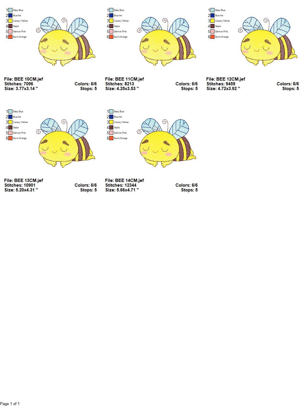 Bee embroidery design - Sleeping Bees embroidery designs machine embroidery pattern - Honey bee embroidery file - Save the bees download pes Marcia Embroidery