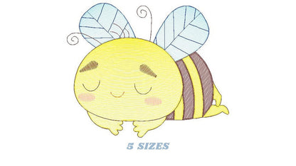 Bee embroidery design - Sleeping Bees embroidery designs machine embroidery pattern - Honey bee embroidery file - Save the bees download pes Marcia Embroidery