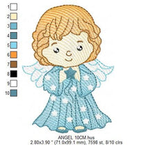 Load image into Gallery viewer, Angel embroidery designs - Baby girl embroidery design machine embroidery pattern - Girl with wings embroidery file - instant download pes
