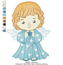 Cargar imagen en el visor de la galería, Angel embroidery designs - Baby girl embroidery design machine embroidery pattern - Girl with wings embroidery file - instant download pes
