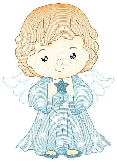 Angel embroidery designs - Baby girl embroidery design machine embroidery pattern - Girl with wings embroidery file - instant download pes