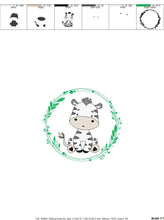 Charger l&#39;image dans la galerie, Zebra embroidery designs - Safari embroidery design machine embroidery pattern - Animal embroidery download - Zebra with frame pes jef hus
