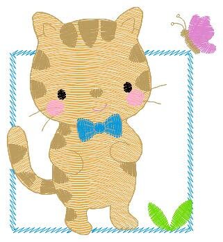 Cat embroidery design - Kitty embroidery designs machine embroidery pattern - Pet embroidery file - Baby boy embroidery - instant download Marcia Embroidery