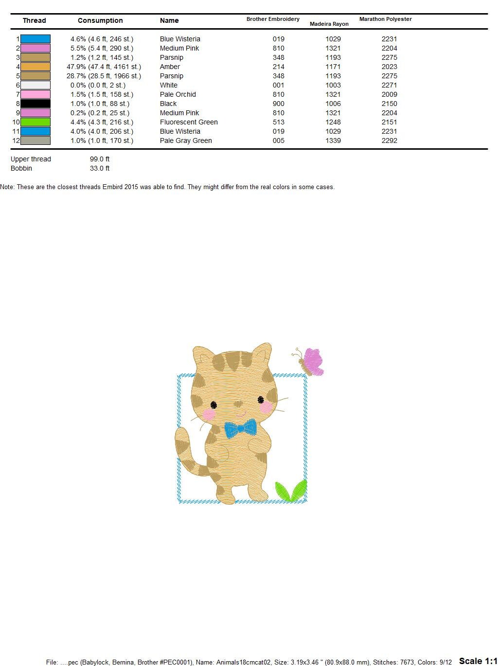 Cat embroidery design - Kitty embroidery designs machine embroidery pattern - Pet embroidery file - Baby boy embroidery - instant download Marcia Embroidery