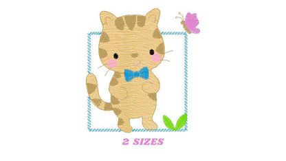 Cat embroidery design - Kitty embroidery designs machine embroidery pattern - Pet embroidery file - Baby boy embroidery - instant download Marcia Embroidery
