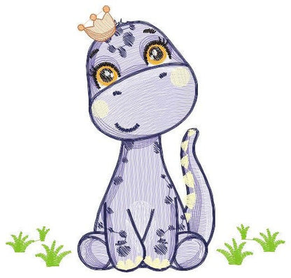 Dinosaur embroidery designs - Dino embroidery design machine embroidery pattern - instant download - Brontosaurus embroidery file pes jef