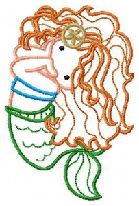 Mermaid embroidery designs - Princess embroidery design machine embroidery pattern - Mermaid applique design - Girl embroidery file download