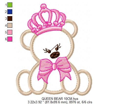 Bear embroidery designs - Teddy embroidery design machine embroidery pattern - King embroidery file Queen embroidery - Bear applique design