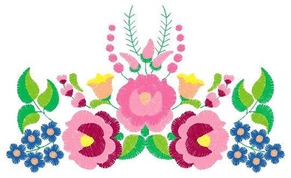 Hungarian embroidery designs - Flowers embroidery design machine embroidery pattern - Floral embroidery file - instant download digital file