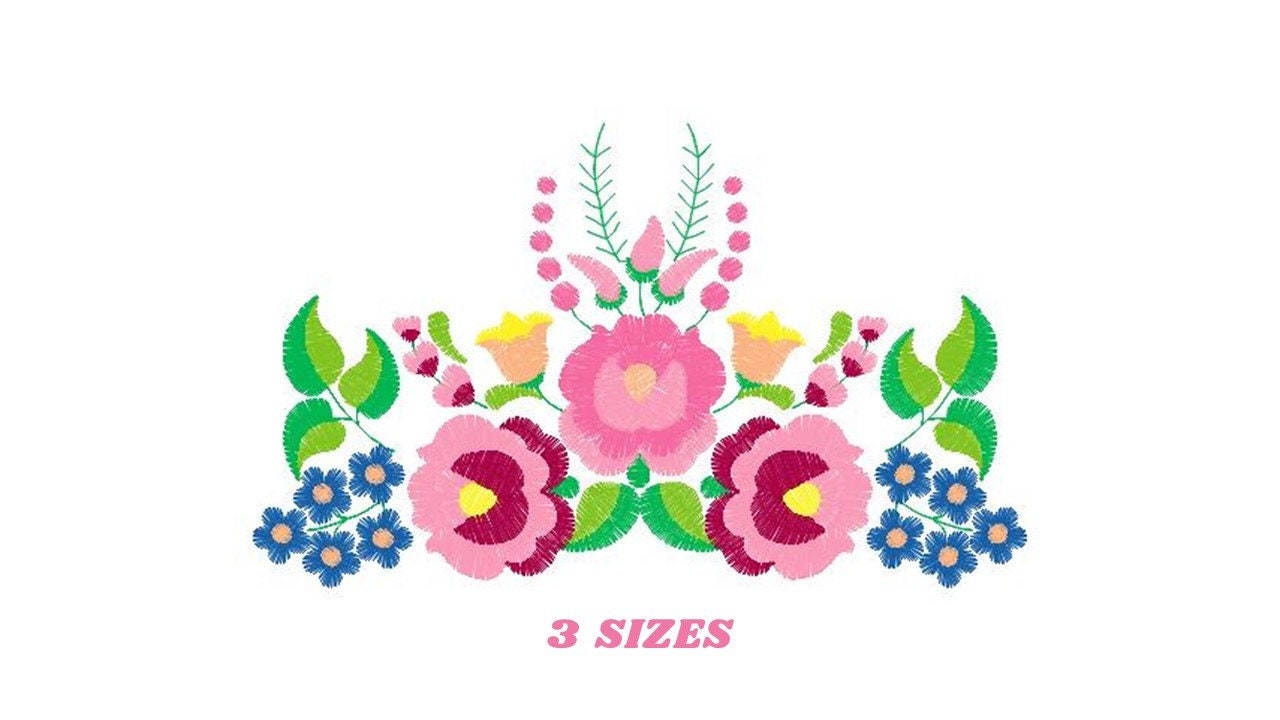 Hungarian embroidery designs - Flowers embroidery design machine embroidery pattern - Floral embroidery file - instant download digital file