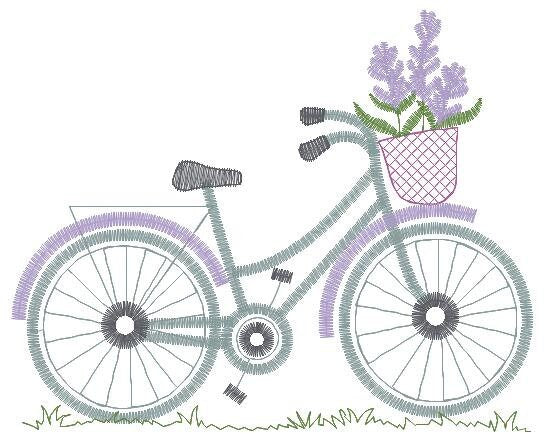 Bike embroidery designs - Bicycle embroidery design machine embroidery pattern - baby  girl embroidery file - jef pes dst hus vip vp3 xxx Marcia Embroidery