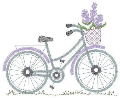 Bike embroidery designs - Bicycle embroidery design machine embroidery pattern - baby  girl embroidery file - jef pes dst hus vip vp3 xxx Marcia Embroidery