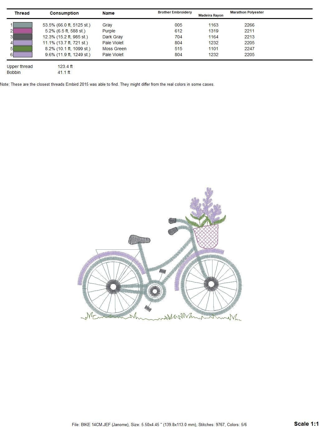 Bike embroidery designs - Bicycle embroidery design machine embroidery pattern - baby  girl embroidery file - jef pes dst hus vip vp3 xxx Marcia Embroidery