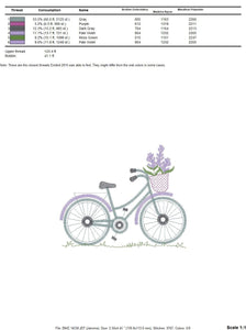 Bike embroidery designs - Bicycle embroidery design machine embroidery pattern - baby  girl embroidery file - jef pes dst hus vip vp3 xxx