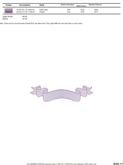 Banner embroidery designs - Sign embroidery design machine embroidery pattern - Ribbon banner embroidery file - tea towel embroidery pes jef